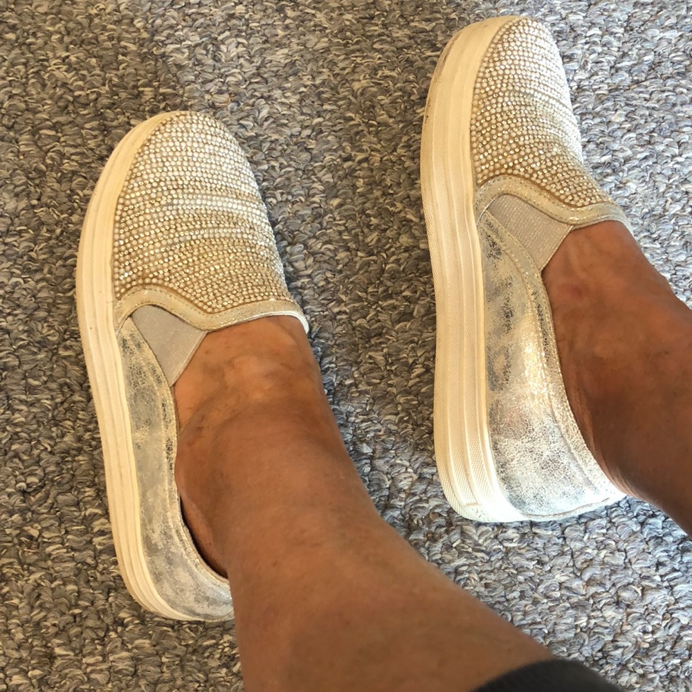 Skechers rhinestone and pearl sneakers